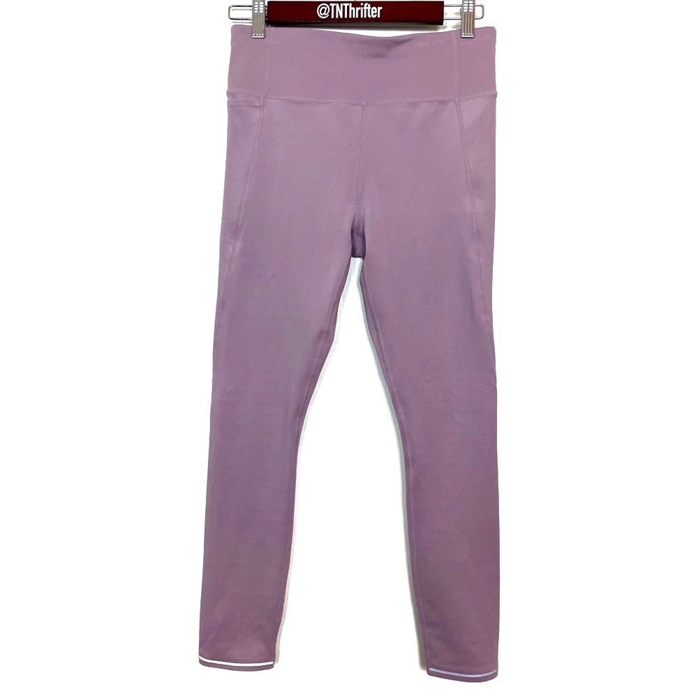 Athleta Women’s Lavender Purple Cropped Leggings Size Small Reflective Yoga